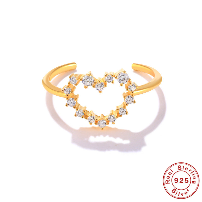 Anillos De Flor De Corazón De Plata Esterlina al por mayor